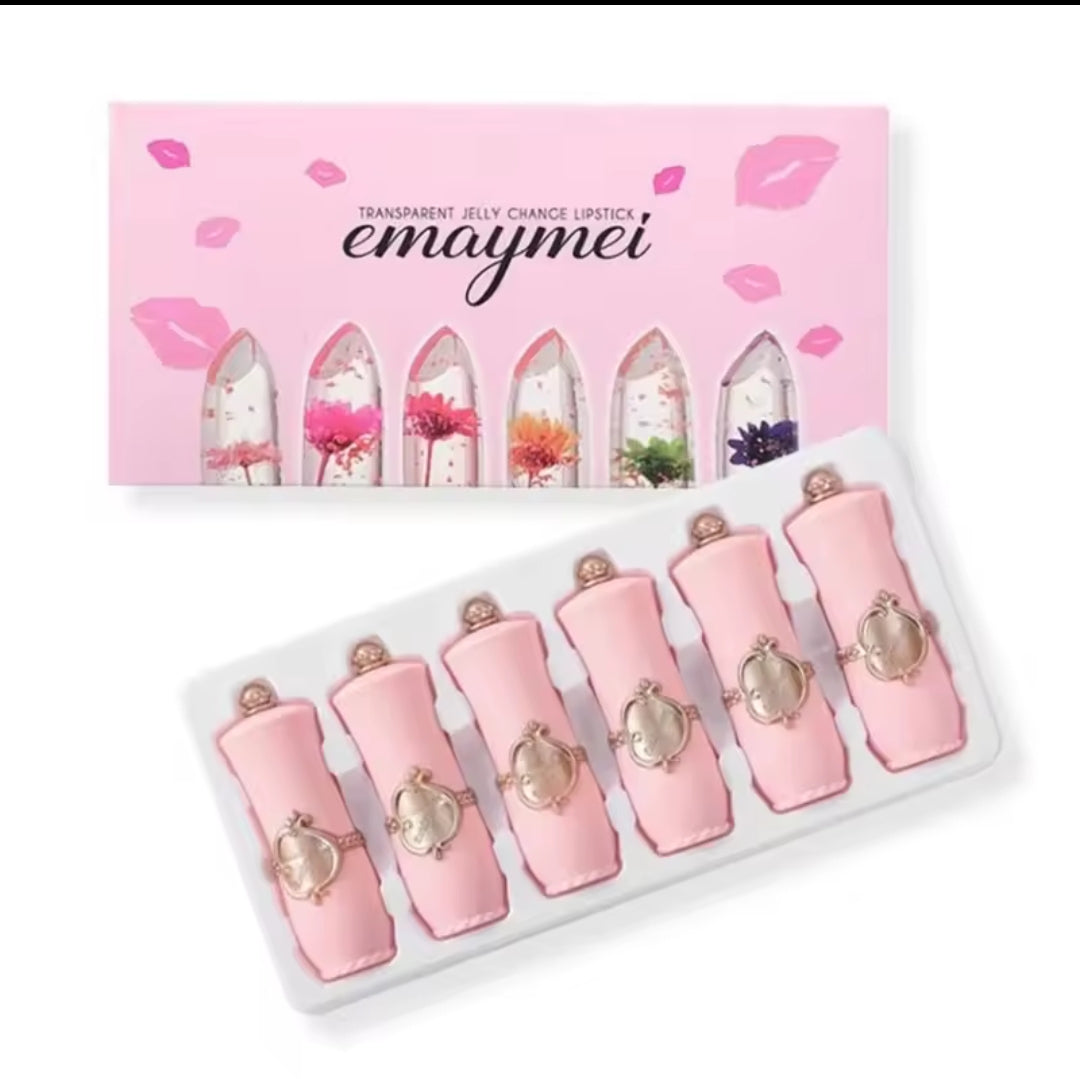 Set Lápiz Labial Flor Gelatina