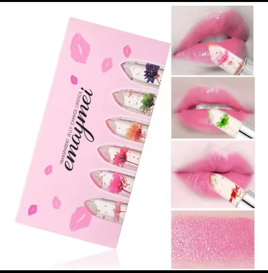 Set Lápiz Labial Flor Gelatina